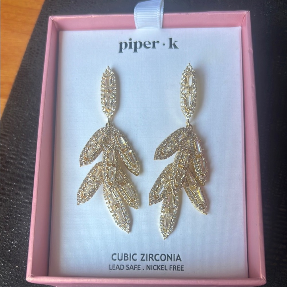 Piper Gold Cascading Leaf Earrings